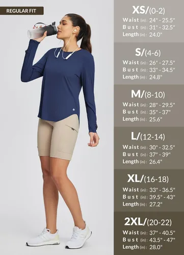Miniatura 107 de BALEAF - Camisetas de sol de manga larga para mujer, con FPU 50+, para senderismo, ligeras, de secado rápido, protección contra rayos ultravioleta