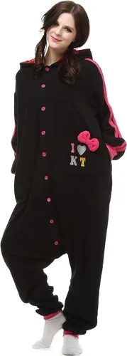Miniatura 2 de Novelty Pajamas Pijama unisex con capucha para gatos, Gato negro