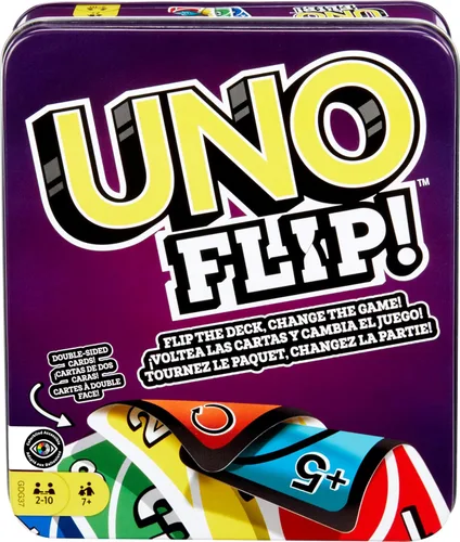 Miniatura 9 de Mattel Games Juego de cartas UNO para niños, adultos y noches y fiestas familiares, viajes y vacaciones, baraja accesible y personalizable