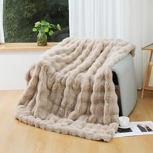 Miniatura 54 de UKELER - Manta Boho Sherpa 60" x 50" - Mantas de franela suaves y esponjosas para cama/sofá/oficina/camping A-bohemio