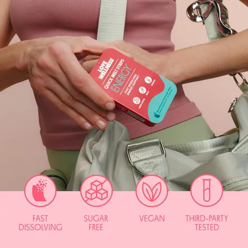 Miniatura 5 de Love Wellness Energy* Tiras de derretimiento rápido - Apoyo de energía de disolución rápida con cafeína natural y botánicos - Promueve