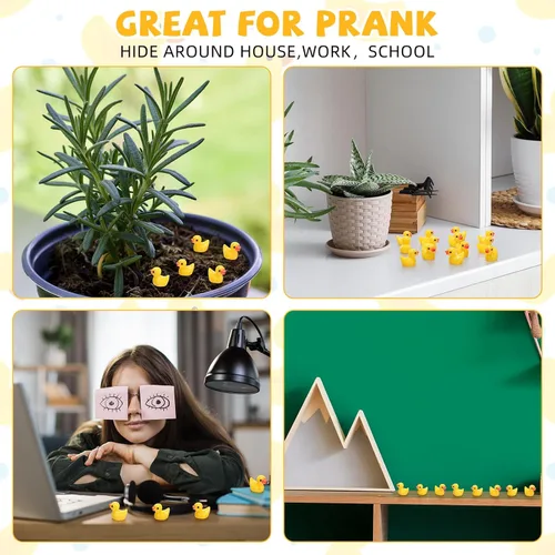 Miniatura 6 de Barydat 1200 piezas de patos mini de resina a granel, decoración diminuta para juegos de escondite, bromas en cruceros, fiestas de Navidad, jardín
