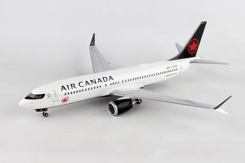 Miniatura 4 de Daron Skymarks Air Canada 737MAX8 1/100 con soporte de madera y engranaje