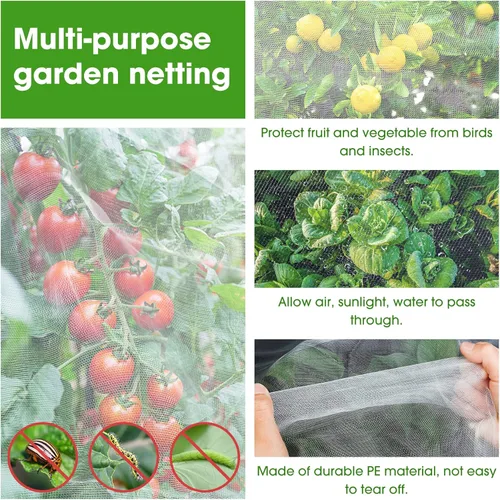 Miniatura 4 de 2 mosquiteras, malla para insectos de 6.5 x 10 pies, barrera de plagas para jardín, red para plantas de jardín, red para plantas de jardín, protege