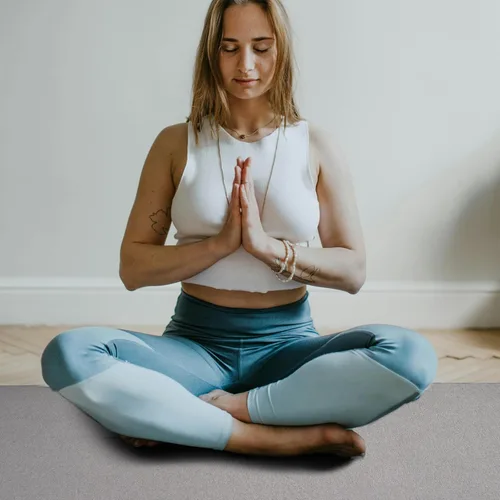 Miniatura 4 de Paquete de 3 toallas de yoga calientes con puntos de flor de ciruelo, toalla antideslizante gris oscuro, toalla de microfibra de gamuza suave súper