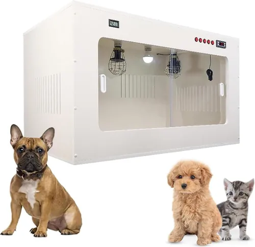 Miniatura 9 de Incubadora de cachorros con calefacción, caja de incubadora de mascotas para perro, criador grande, incubadora de gatos para cachorros, temperatura