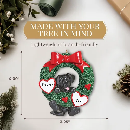 Miniatura 4 de Adorno de perro Labrador negro personalizado 2026 Personalizado las 24 horas, adornos de Navidad para mascotas grabados con láser para árbol