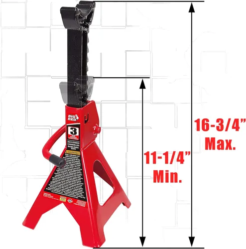Miniatura 2 de BIG RED T43202 Torin - Gatos de acero resistentes para coches, capacidad de 3 toneladas (6,000 libras), 1 par (no apto para SUV, camiones)