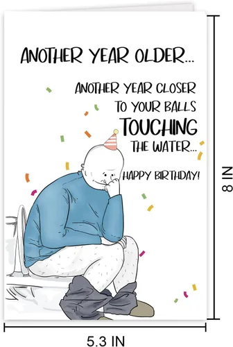 Miniatura 7 de COLINHELIN Tarjeta de cumpleaños divertida de regalo para esposo, papá, abuelo, humor, 40°, 50°, 60°, 70°, tarjeta de cumpleaños de edad avanzada