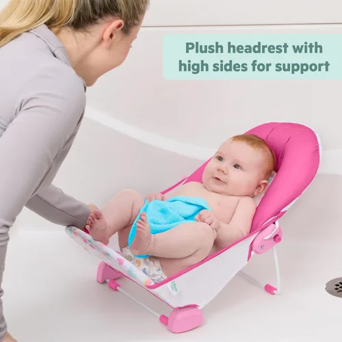 Miniatura 4 de Bright Starts Disney Baby Minnie Mouse - Asiento de baño plegable de 2 posiciones para bebé, soporte ajustable para fregadero o bañera, edades de 0