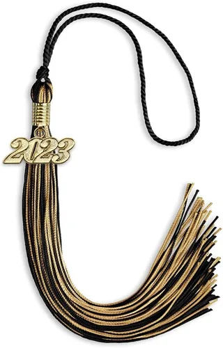 Miniatura 195 de Endea Graduation - Borla de doble color mixto con fecha dorada (negro/dorado antiguo, 2021)