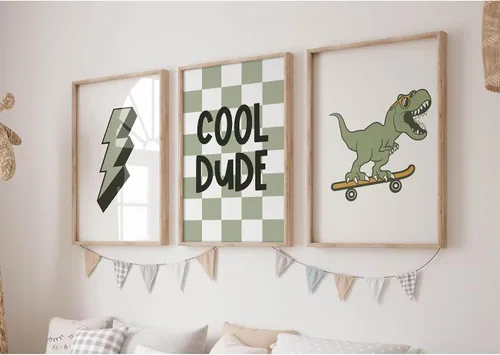 Miniatura 9 de Arte de pared para bebé niño, decoración deportiva para guardería, lienzo de animales de safari, arte de pared de bosque para habitación de bebé