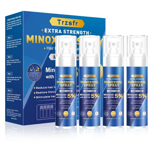 5% de minoxidil para hombres y mujeres, suero para el crecimiento del cabello y tratamiento de crecimiento del cabello, extra fuerte con biotina,