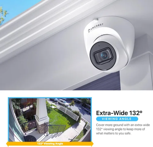 Miniatura 5 de Amcrest Paquete de 2 cámaras PoE de seguridad IP UltraHD de 5 MP con micrófono/audio, 5 megapíxeles, visión nocturna de 98 pies, FOV de 132°, IP67