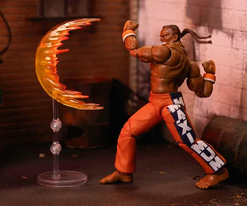 Miniatura 4 de Jada Toys - Figura de acción de Street Fighter II Dee Jay Wave 3 - Escala 1:12, 6 pulgadas de alto, cabezas intercambiables, manos y accesorios