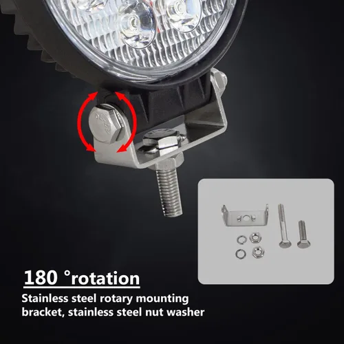 Miniatura 4 de Willpower 2 piezas de 27 W de 2200 lm, barra de luz de trabajo LED redonda, lámpara de conducción de haz puntual para todoterreno, SUV, barco, Jeep