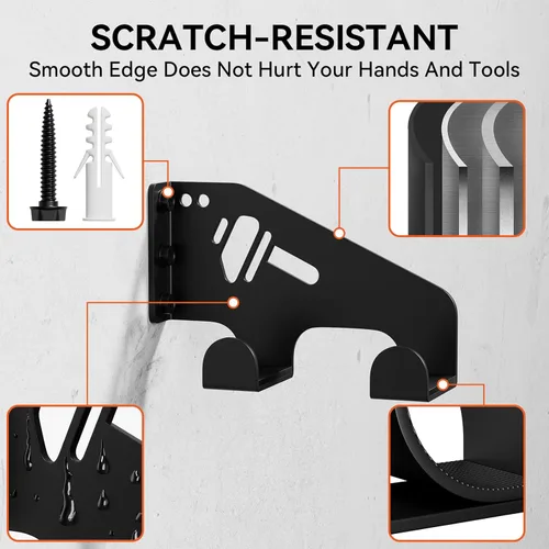 Miniatura 3 de XZHXFX Soporte de pared para motosierra, soporte de motosierra resistente para organización de garaje, organizador de cobertizo de almacenamiento