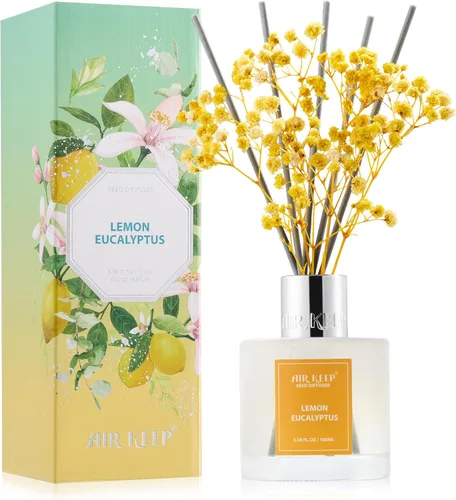 Miniatura 47 de Airkeep Juego de difusor de junco, 3.38 onzas líquidas (3.4 fl oz), difusor de aceite de niebla marina y sal marina con 8 varillas de caña, difusor
