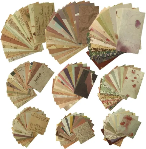 Suministros vintage para álbumes de recortes, papel de decoupage estético para diarios de viñetas de bricolaje, papel decorativo para manualidades,