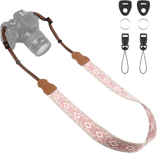 Miniatura 21 de Correa universal para cámara, correa para el cuello de la cámara, correas de hombro ajustables compatibles con Canon, Fujifilm, Nikon, Olympus