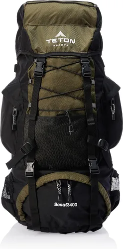 Miniatura 8 de Teton - Mochila con marco interno Scout de 55L para senderismo, camping, mochilero, viajes, cubierta de lluvia incluida, Huckleberry Arándano