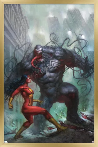 Miniatura 18 de Trends International Marvel Comics-Spider-Woman-Venom #161 - Póster de pared, 14.725 x 22.375 pulgadas, versión enmarcada de madera de granero