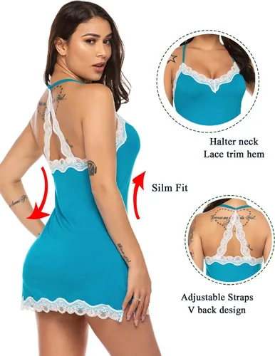 Miniatura 3 de Avidlove - Ropa de dormir sexy para mujer camisón de algodón para mujer lencería para mujer