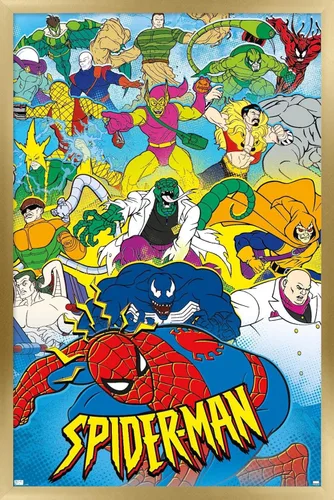 Miniatura 16 de Marvel Comics Spider-Man - Póster animado de pared de los años 90, 34 pulgadas de largo x 22.4 W, versión premium sin marco