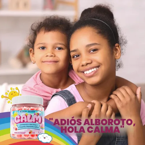 Miniatura 9 de Kids Calm - Gomitas de bisglicinato de magnesio y azafrán + Omega 3 vegano, suplemento quelado de glicinato de magnesio para niños con L-teanina