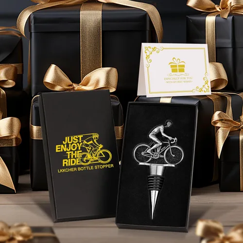 Miniatura 7 de LKKCHER Tapón de vino de ciclismo, regalos de vino para bicicleta, regalos del día del padre, regalos de Navidad, regalos de cumpleaños para hombres