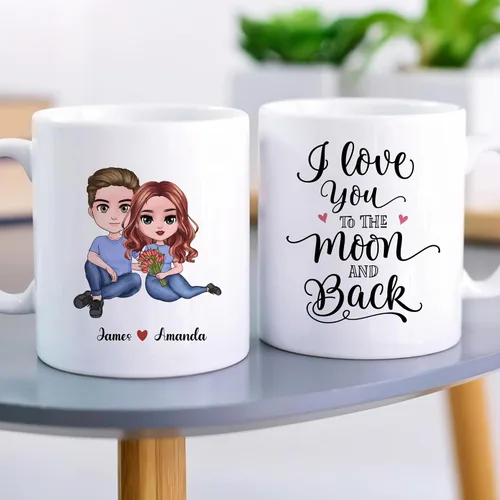 Miniatura 3 de Gossby Taza personalizada para parejas, regalo personalizado para esposa, novia, marido, novio con diseño, nombre, San Valentín, aniversario, boda