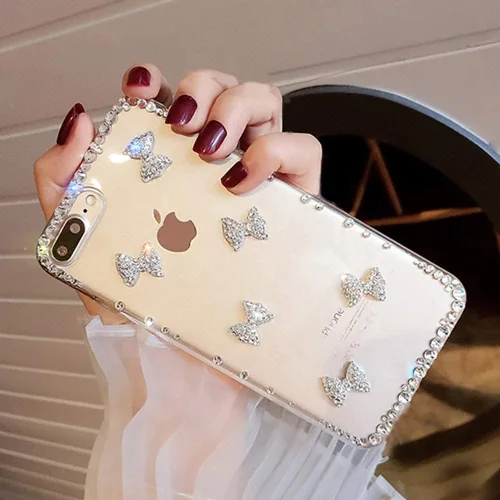 Miniatura 4 de LCHDA - Funda con diamantes brillantes para iPhone 14 6.1, LCHDA - Funda protectora para teléfono con diamantes de imitación transparentes