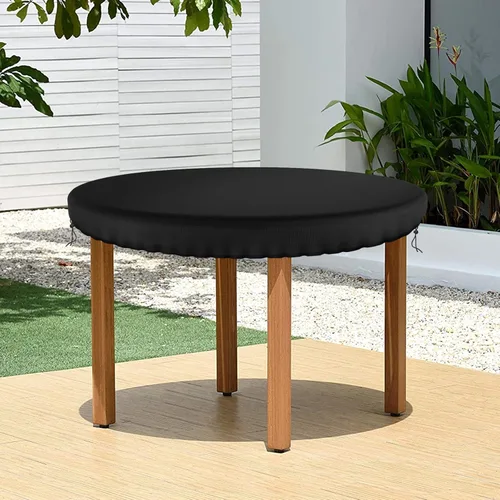 Miniatura 3 de Demao Fundas para muebles de patio al aire libre, cubierta de mesa redonda, impermeable, resistente a los rayos UV, funda antidecoloración