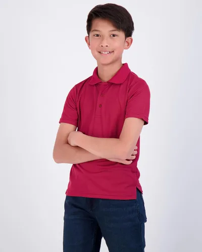 Miniatura 2 de Real Essentials Paquete de 3 Polo de manga corta para niño, uniforme escolar, rendimiento activo, golf (de 4 a 16 años)