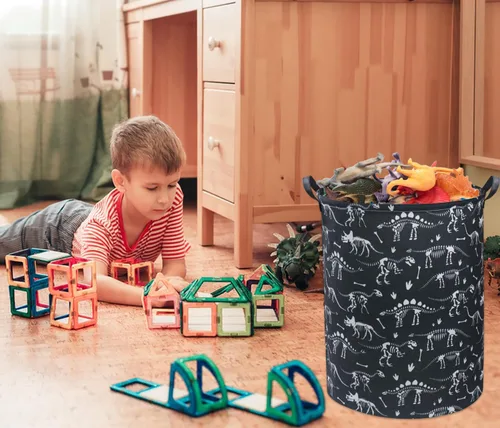 Miniatura 2 de Cesta de lavandería de dinosaurio para niños, cesta de lavandería para niños, cesta para guardería de bebé para niños y niñas, lindos organizadores