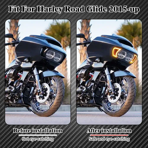 Miniatura 4 de Accesorios de ventilación para faro de motocicleta, intermitentes, indicador LED, luces laterales para Harley Road Glide FLTRX 2015-2023