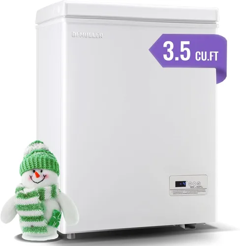 DEMULLER - Congelador pequeño de pecho, congeladores profundos con panel de control electrónico, puerta de apertura superior, 2 cestas extraíbles