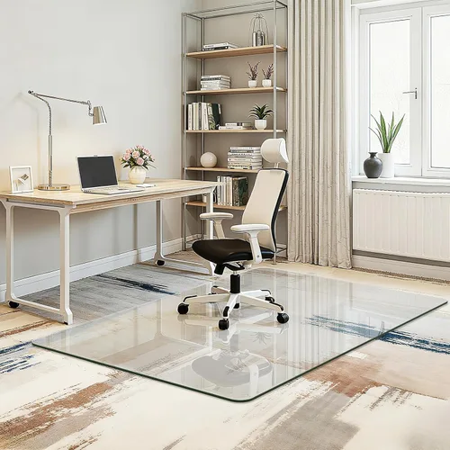 Miniatura 12 de Tapete para silla de oficina para alfombra y madera dura, mejorado de 29 x 42 pulgadas, tapete de vidrio templado de doble uso para silla
