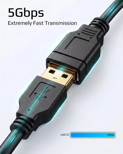 Miniatura 4 de Meokse Cable de extensión USB 3.0 de 12 pies, compatible con cámara web, cámara, teléfono, concentrador USB, mouse, teclado, impresora, disco duro