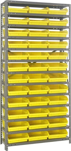 Miniatura 320 de Quantum QSBU-245BK Heavy Duty Shelving Unit with (7) Shelves and (24) QUS245 Black Bins for Garage Warehouse Storage Distribution 400 lb Load