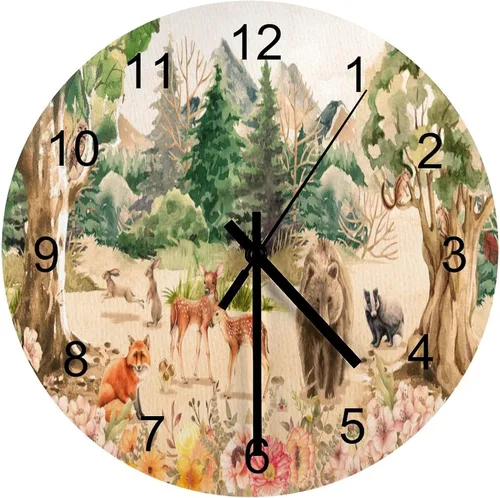 Miniatura 13 de Reloj de Pared de Flores Silencioso Sin Tictac Operado por Batería, Caricatura de los 70s Linda Flor Abstracta Pastel Margarita Reloj Floral