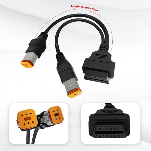 Miniatura 6 de Adaptador OBD2 para Harley 4 pines 6 pines 2 en 1 cable de motocicleta, apto para motocicleta Harley Davidson de 4 pines+6 pines a OBD2 conector
