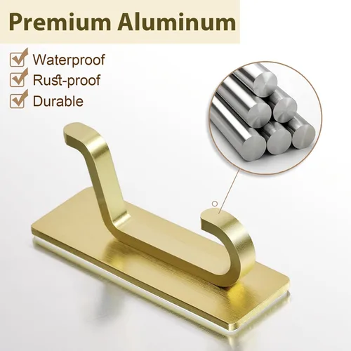 Miniatura 4 de Ganchos de pared autoadhesivos para colgar: extra fuertes 13 libras, gancho para abrigo, toalla en baños, ducha, cocina, pared, gancho de puerta