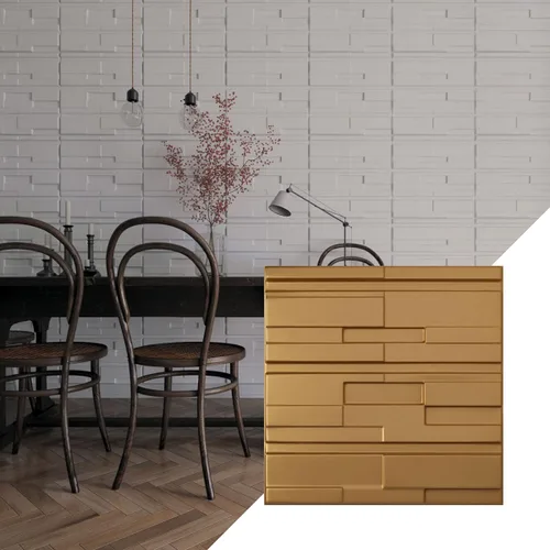 Miniatura 24 de Ekena Millwork 19 5/8 pulgadas de ancho x 19 5/8 pulgadas de alto, ladrillo desplazado EnduraWall decorativo 3D, cobre envejecido