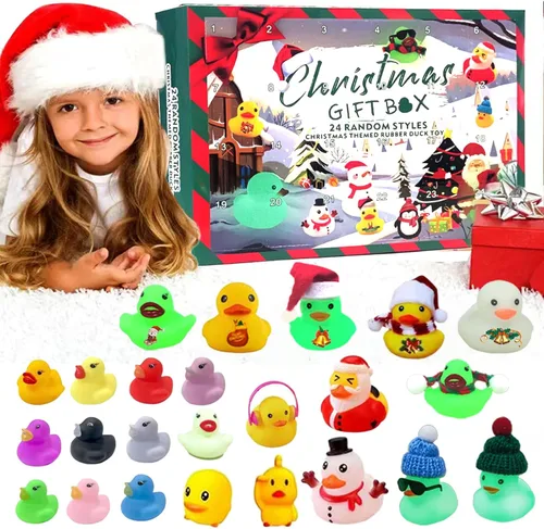 Calendario de Adviento 2025, patos de goma, juguetes de baño, caja ciega de Navidad, patos de juguete, mini patos para niños, niñas, decoración de