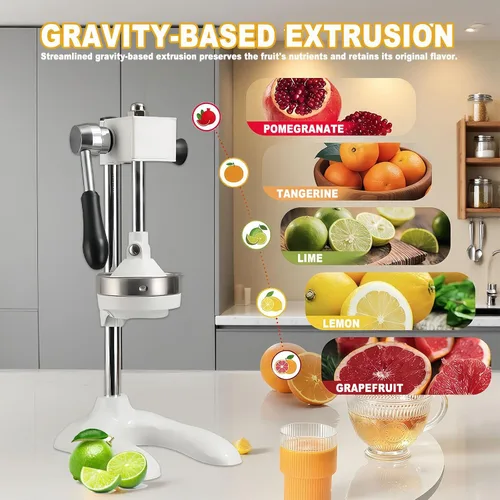 Miniatura 3 de Exprimidor de cítricos de hierro fundido, máquina de exprimidor de prensa de mano, Procesadores de alimentos Manual de acero inoxidable Prensa