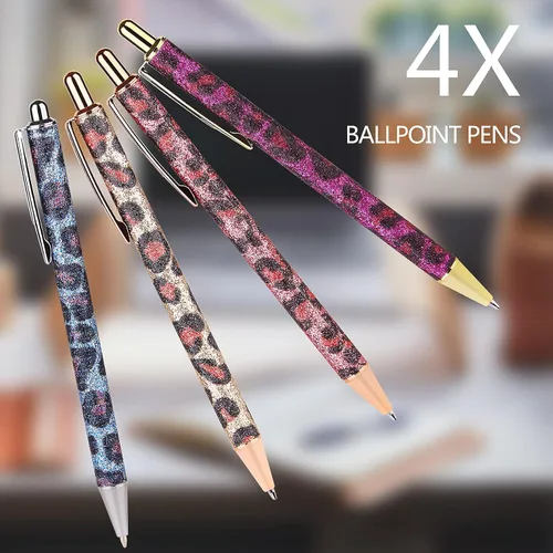 Miniatura 2 de WY WENYUAN Lindos bolígrafos con purpurina, bolígrafos de punta fina de escritura suave con tinta negra de secado rápido, bolígrafos estéticos