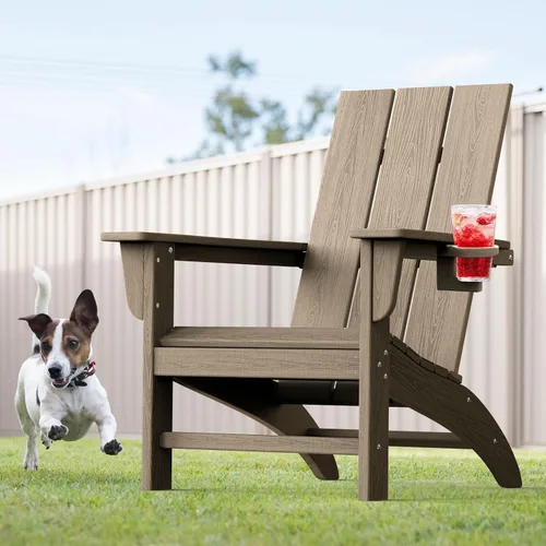 Miniatura 47 de Silla Adirondack moderna, sillas de patio de plástico HDPE para todo tipo de clima, silla para hoguera, sillas de césped al aire libre para terraza