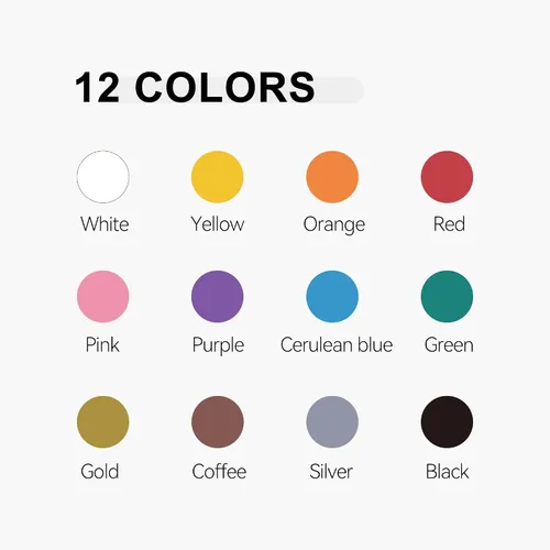 Miniatura 5 de TRANSON Juego de rotuladores de pintura acrílica de doble punta fina y brocha de 12 colores para lienzo, roca, madera, cuero, cerámica, pintura DIY