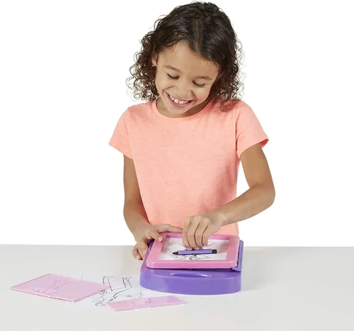 Miniatura 8 de Kit de actividad Melissa & Doug, diseño de moda arte, 9 Platos doble cara sobar, 4 lápices, crayón